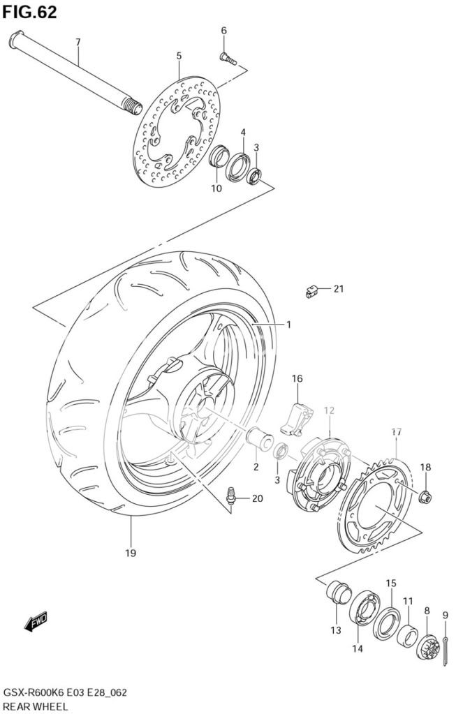 GSXR Rear Wheel parts K6/7 600/750 - Suzuki SV650 Forum ... 05 gsxr 600 wiring diagram 