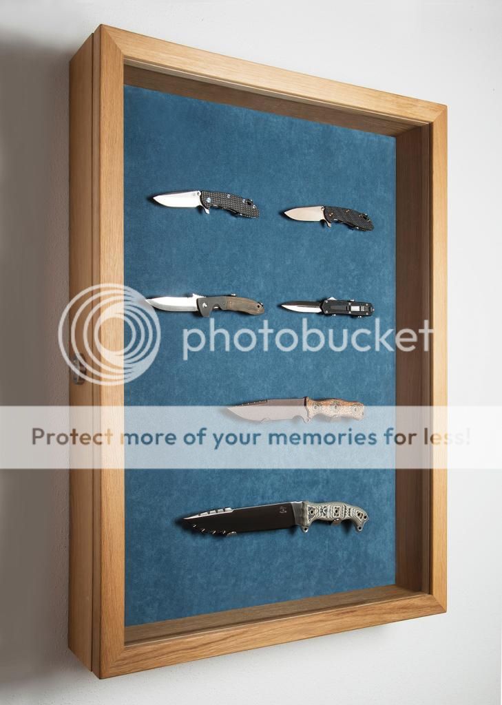 Wall mounted knife display case